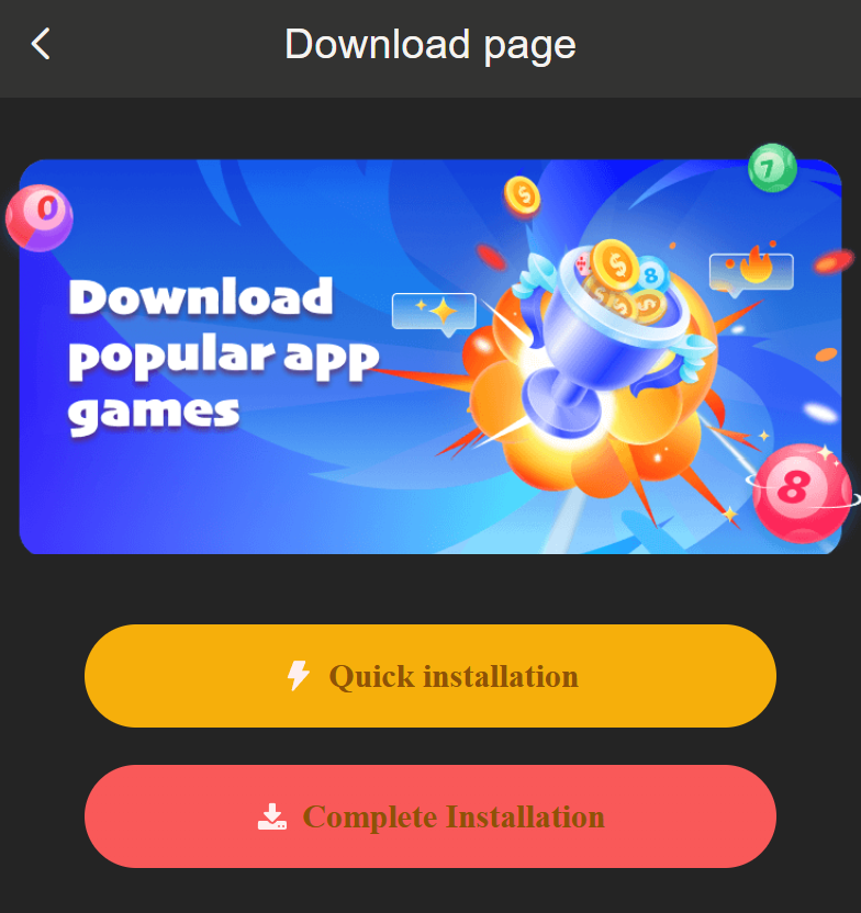 BDG Win mobile app download information screenshot
