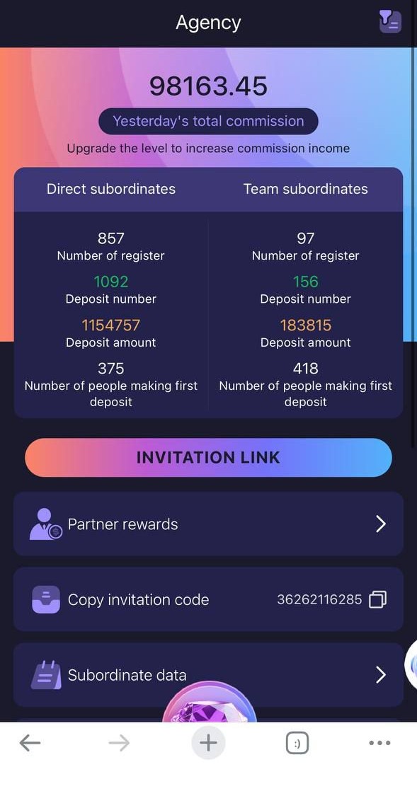 Shree Win Agency earnings and commission dashboard
