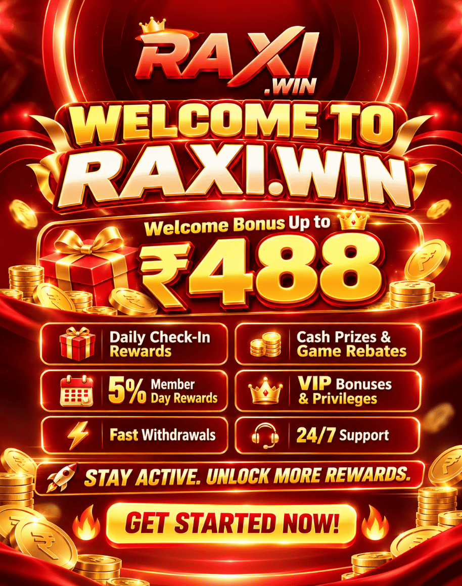 Raxi Win welcome bonus promotional image